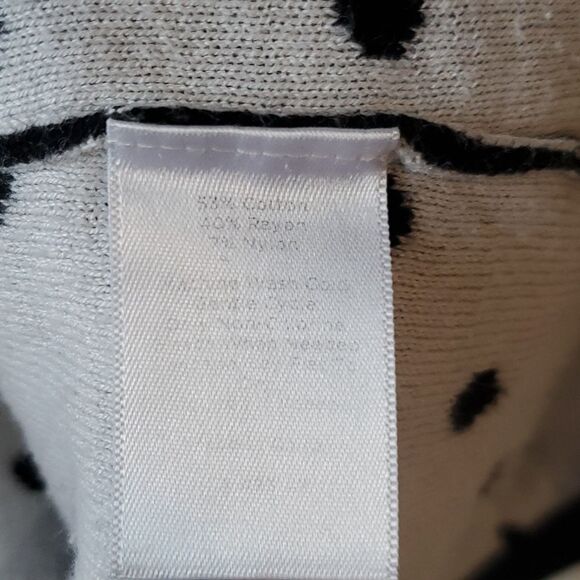 TALBOTS WOMAN BLACK WHITE POLKA DOT COTTON BLEND SWEATER PORTRAIT COLLAR SIZE X - Picture 5 of 12
